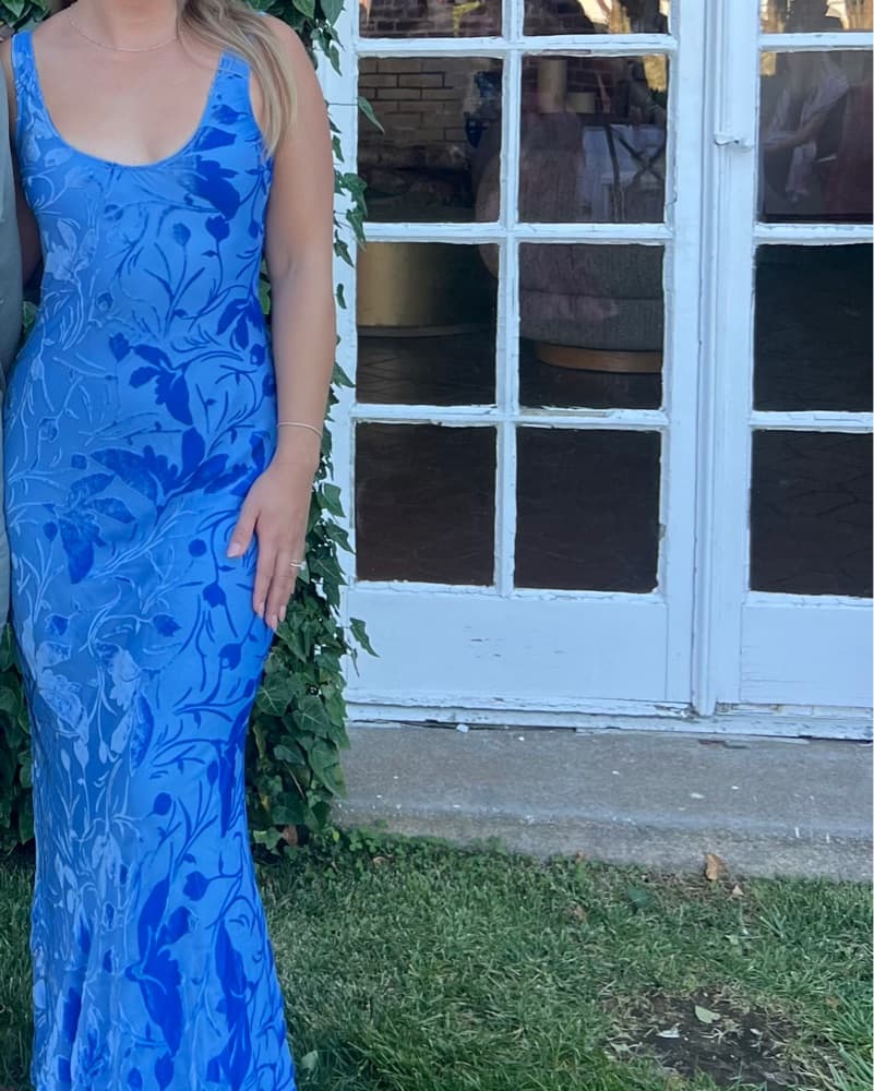 Blue Floral Rat & Boa Inez Dress  - Image 2