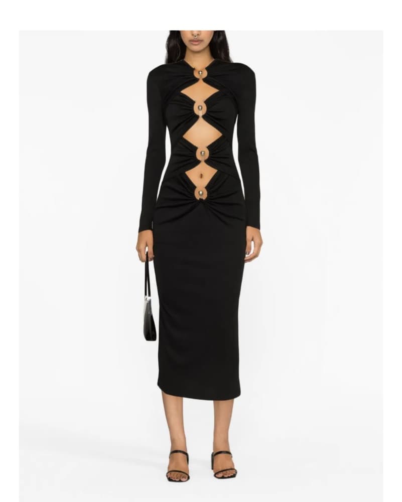 Chic Knotted Bodycon Midi Dress - Image 1