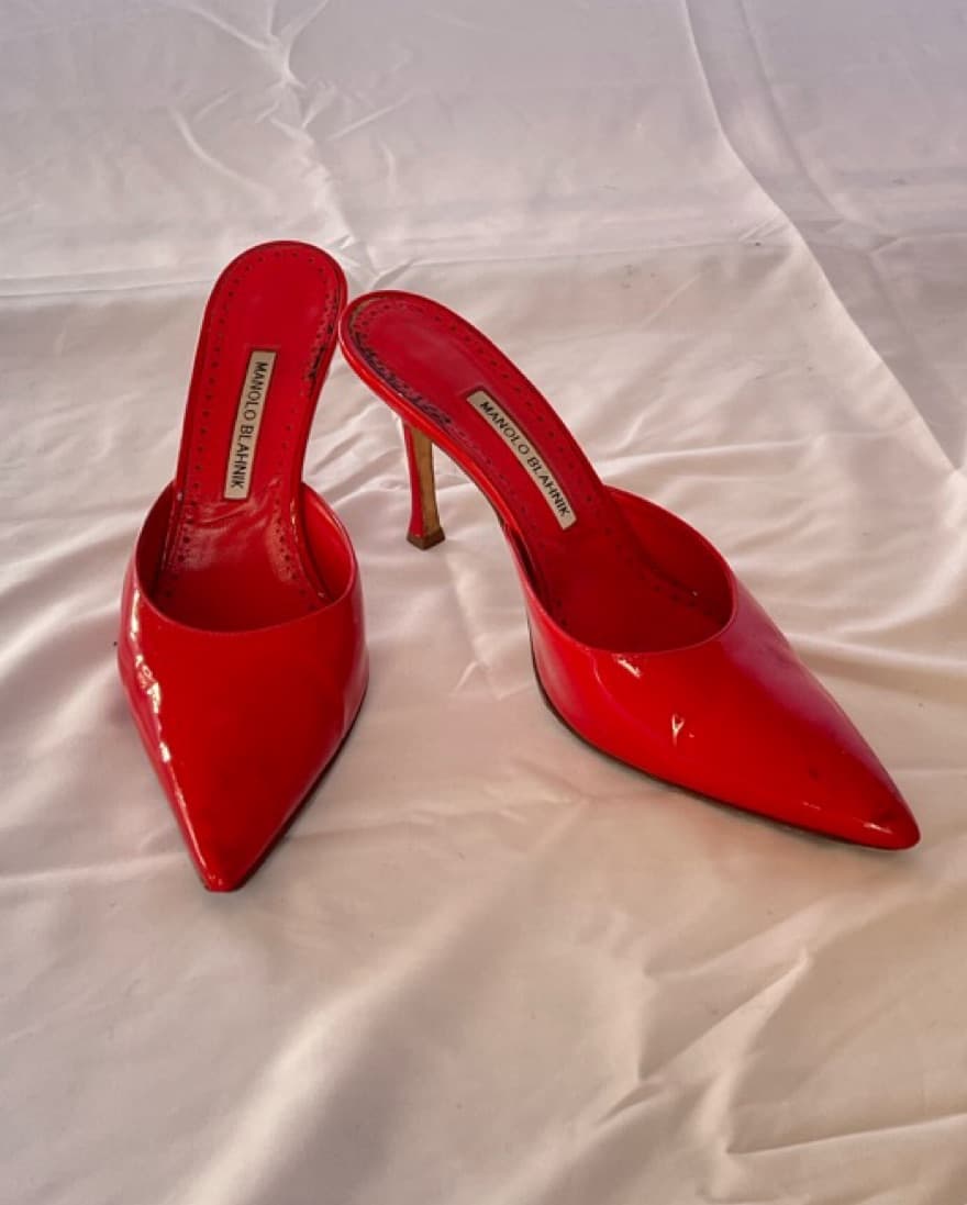 Manolo Blahnik Red Pointy Toe Heel - Image 1