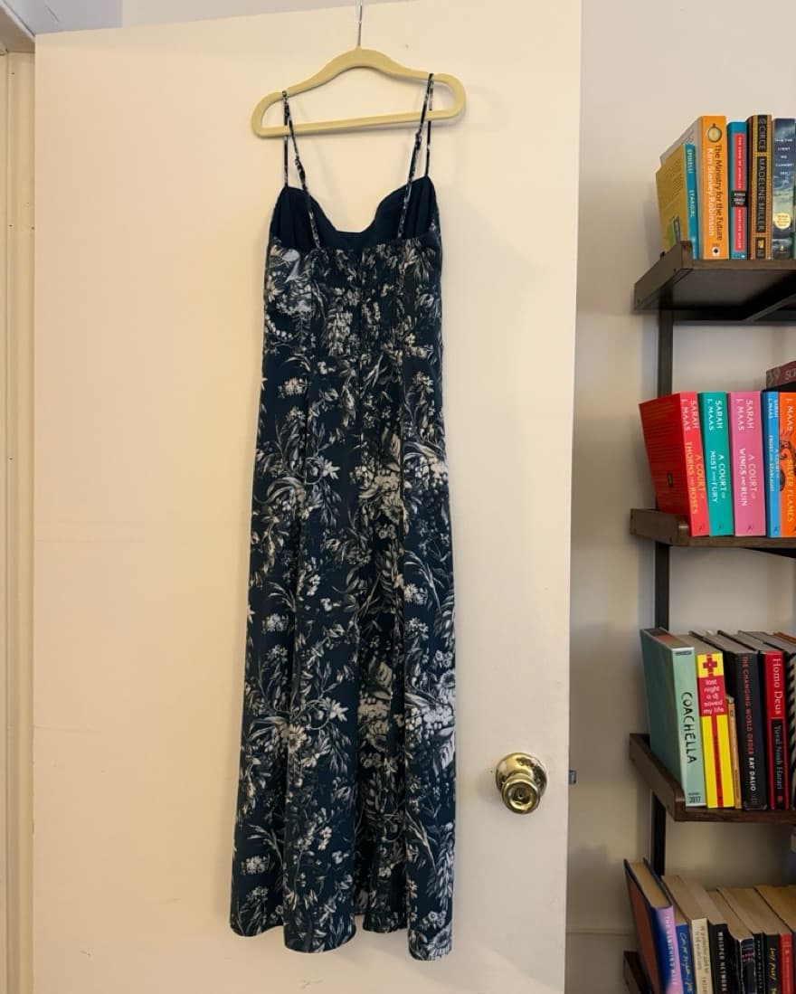 Navy Floral Midi Dress - Image 2