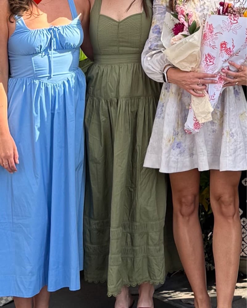 Sage Green Smocked Cotton Maxi Dress - Image 1