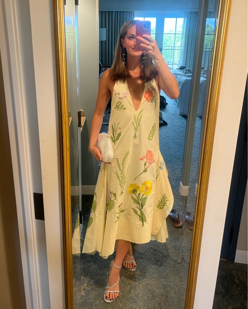 Embroidered Floral Midi Dress - Image 1