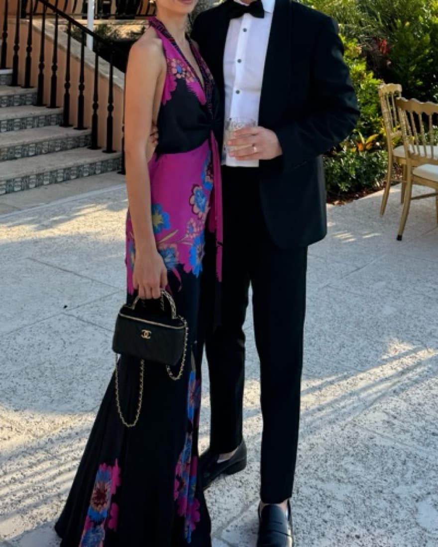 Black And Pink Halter Gown - Image 2