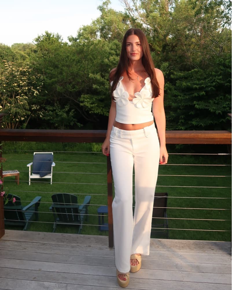 Bardot Ingrid Fitted Flower Top White - Image 3