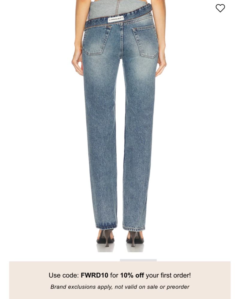 Y/Project - Assymetric Cotton Jeans - Image 3