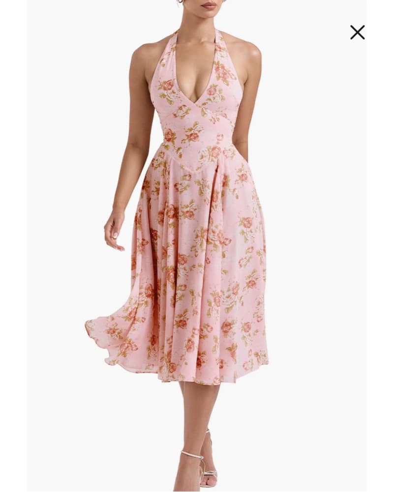 Captivating Floral Midi Dress - Image 1