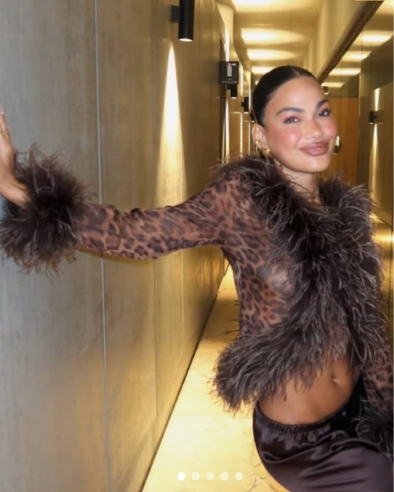  Bubish Leopard Feathered Top - Image 1