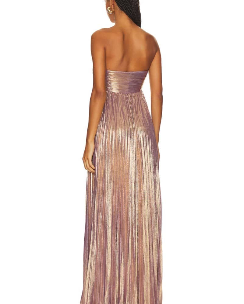 Retrofete Lyanna Dress in Purple & Gold - Image 2