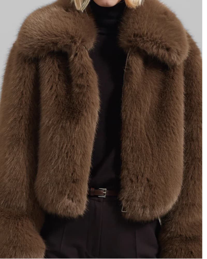 Plush Brown Fur Jacket - Image 2