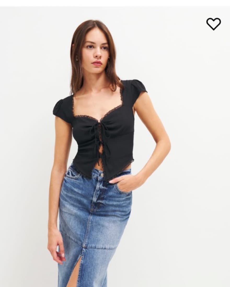 Reformation Black Tie Blouse  - Image 1