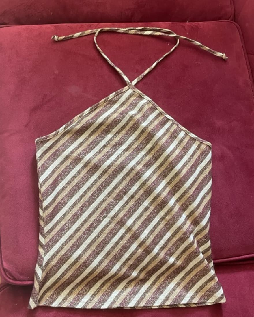 Sparkly Brown Y2K Halter Top - Image 1