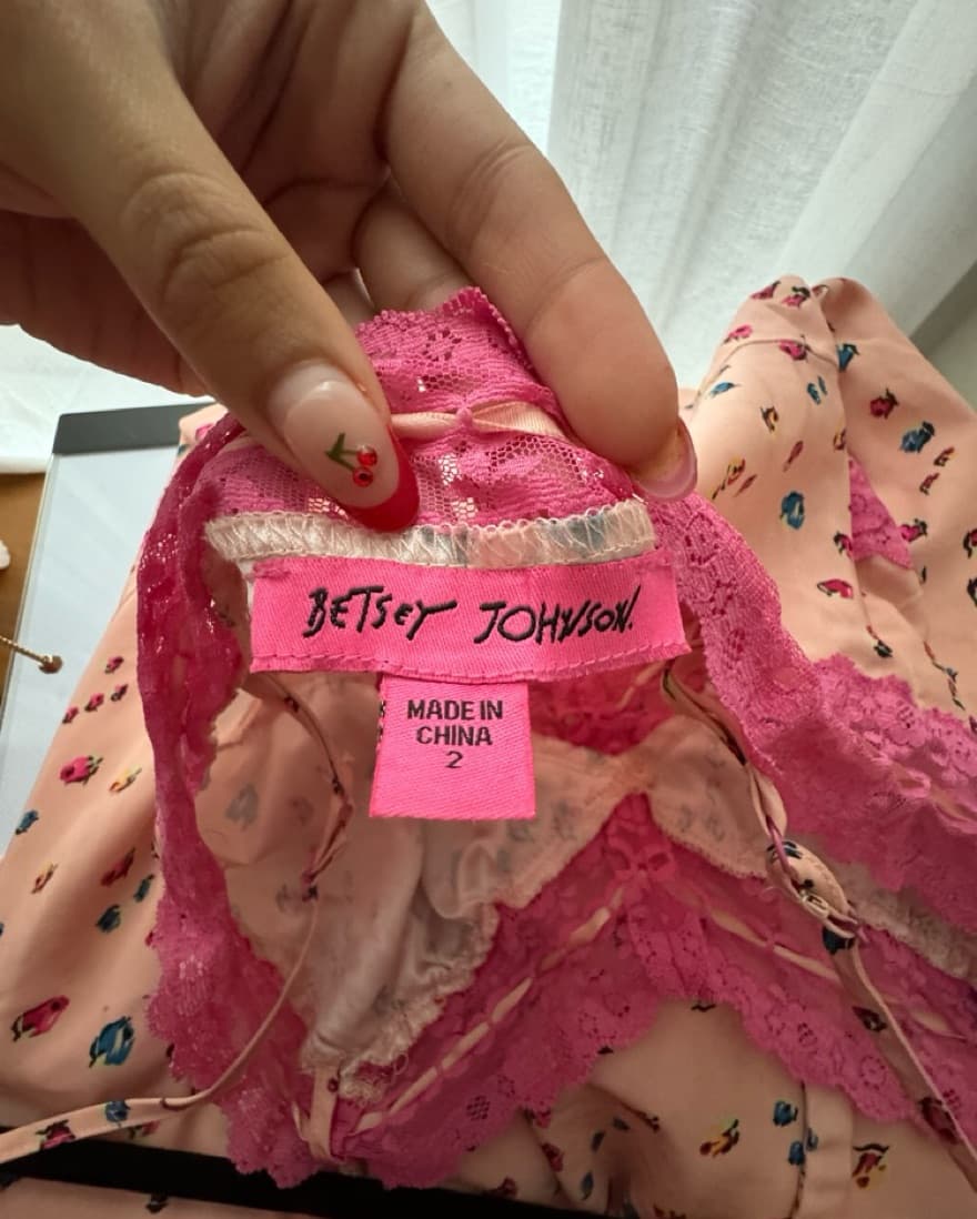 betsey johnson pink floral dress - Image 2