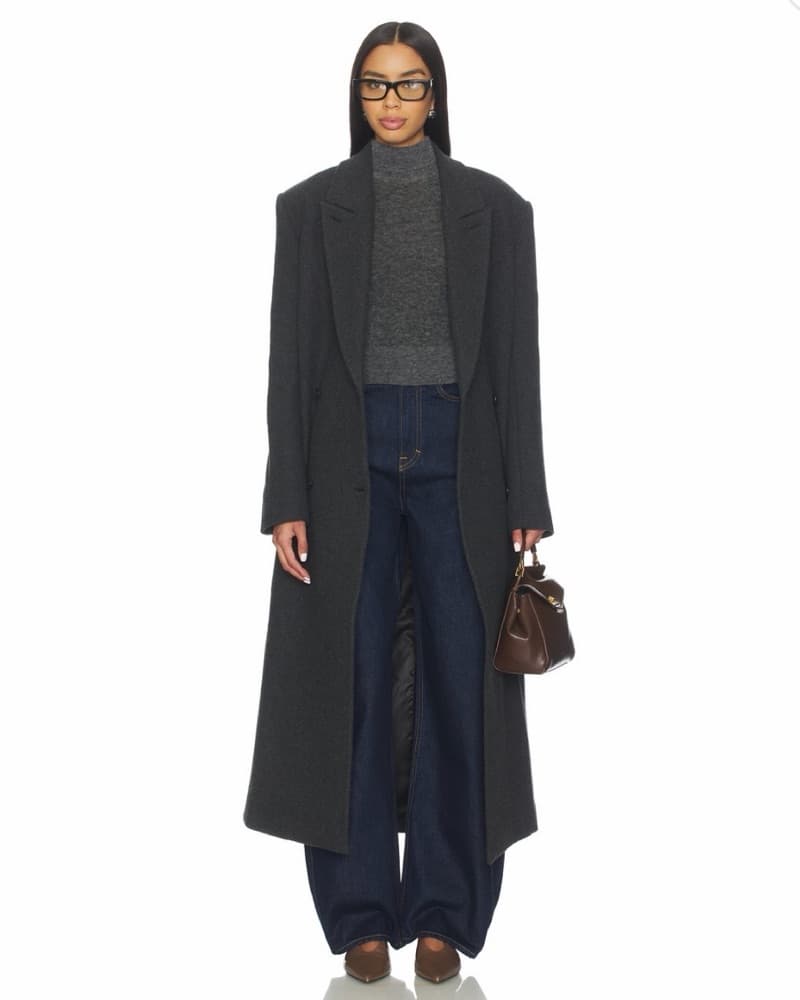 $600 Eaves Dark Grey Wool Coat - Image 3