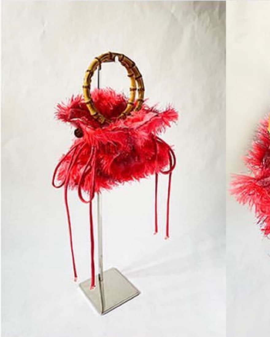Susan Zienty Bow Bag in Flamingo - Image 4