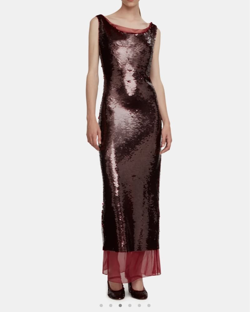 Emilia Wickstead NEHEMIA DRESS IN BURGUN - Image 2
