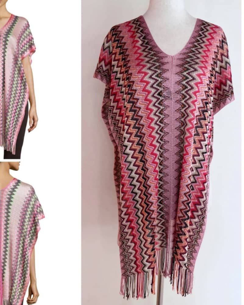 Missoni Pink Fringe Poncho or Coverup - Image 3
