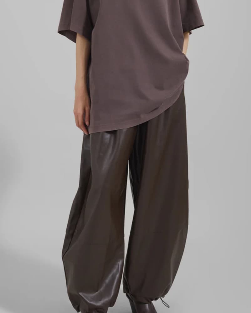 The Frankie Shop Brown Leather Pants - Image 3
