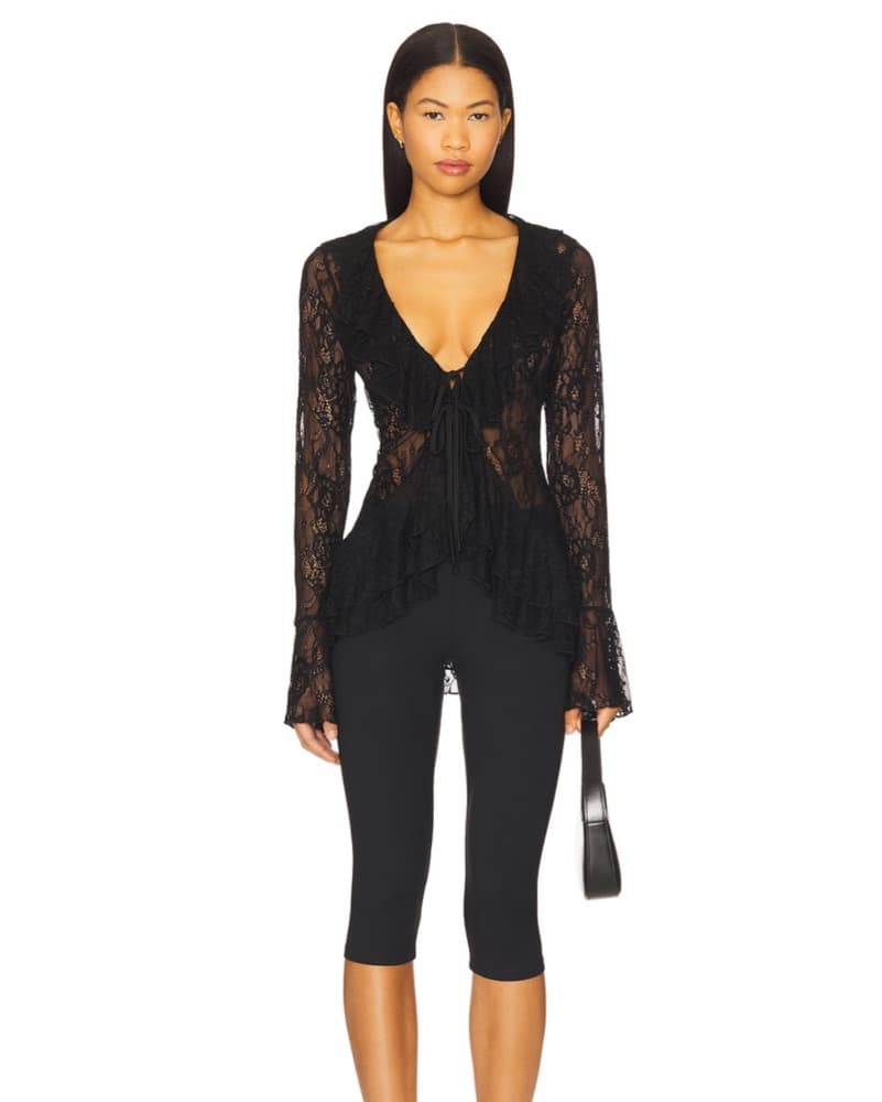 More To Come Alisia Black Lace Blouse - Image 4