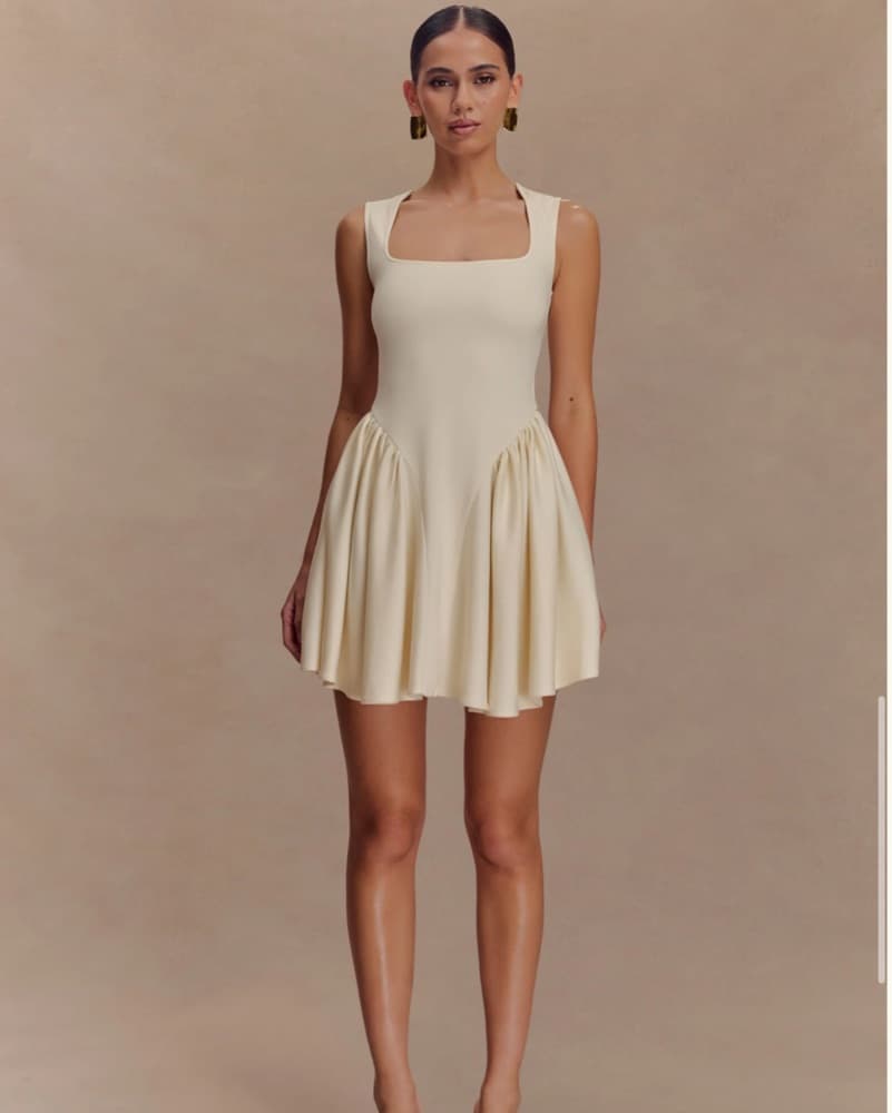 Meshki Sharon Scuba ivory Mini Dress - Image 2