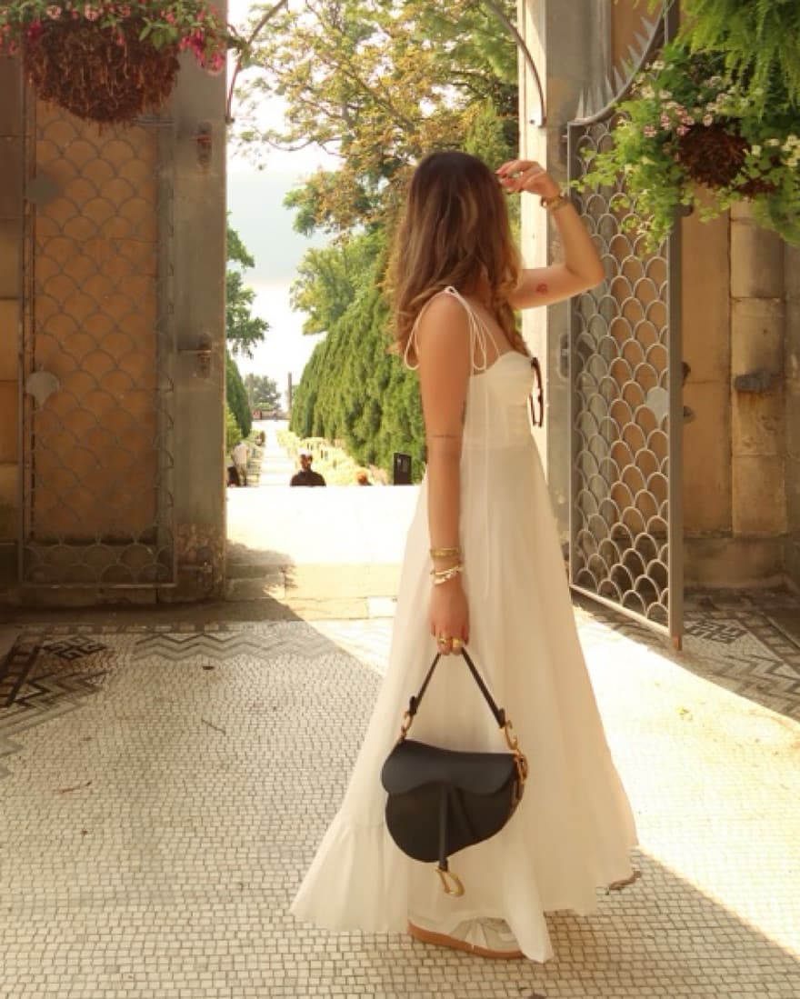 Zara White Flowy Dress - Image 2