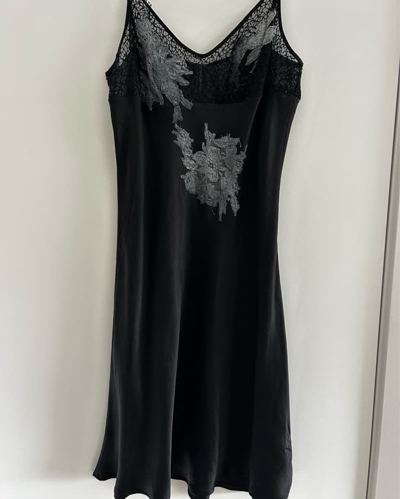 Vintage Silk Slip Mini Dress - Image 2