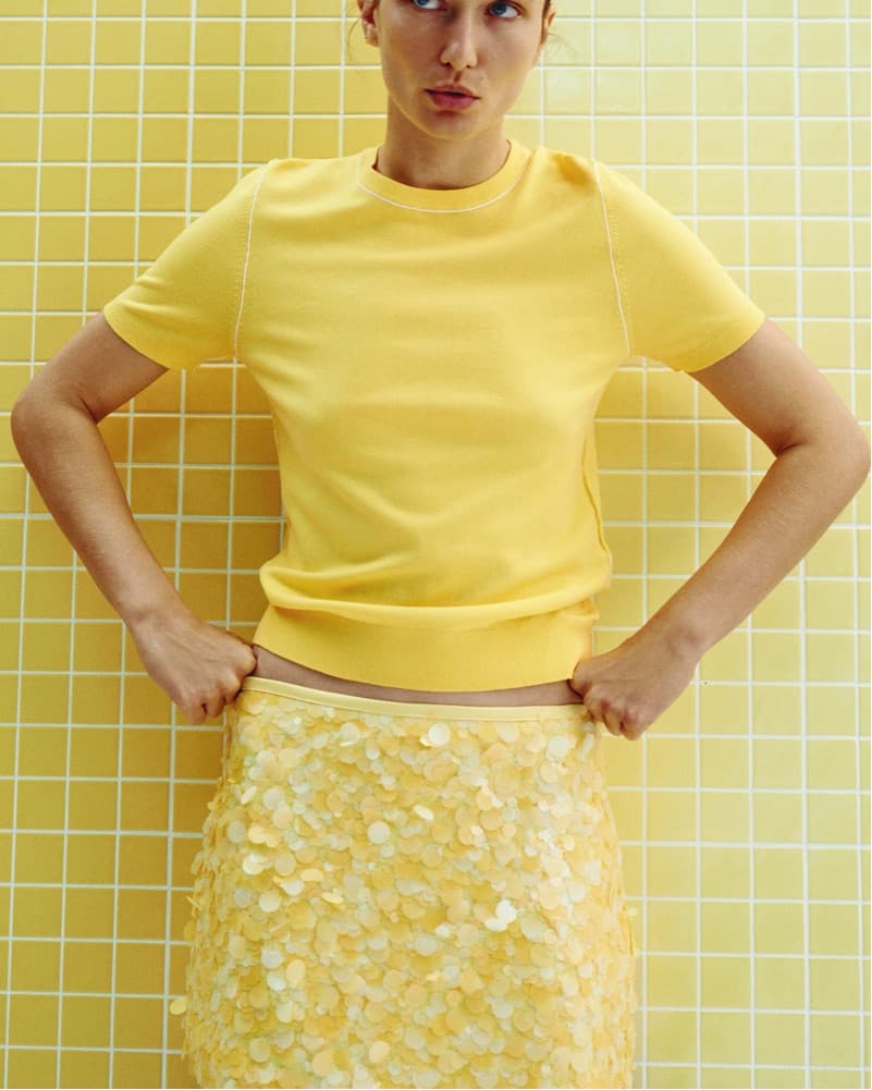 Zara Yellow Sequin Skirt - Image 3