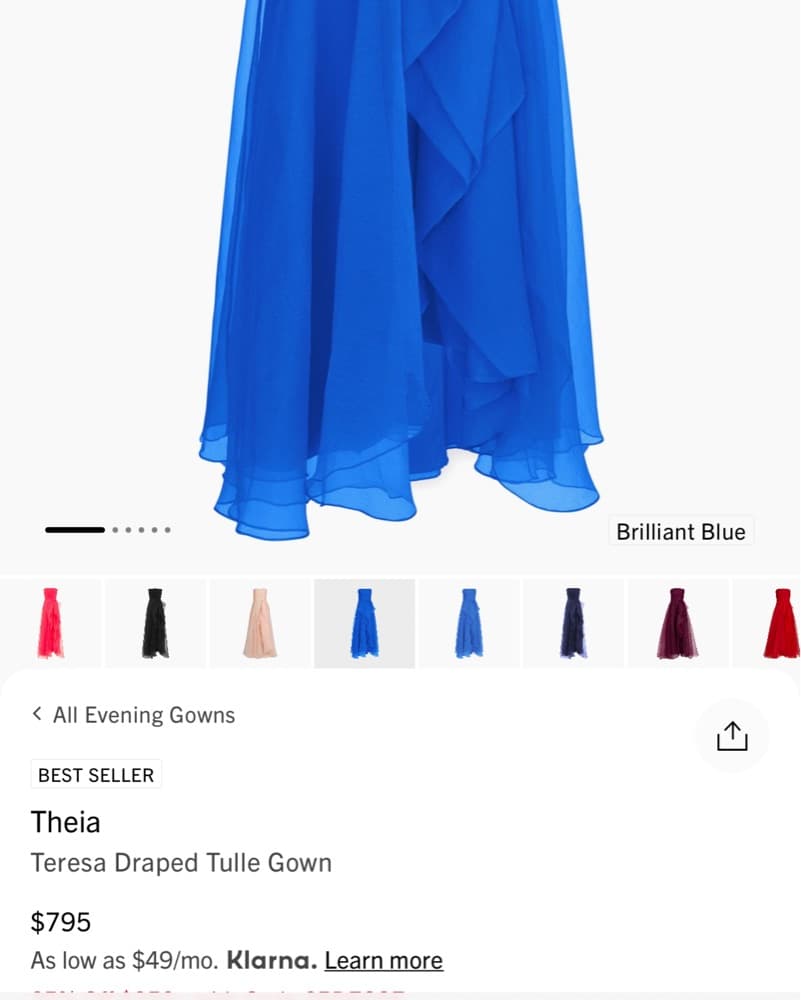 Theia Teresa Drapped Tulle Blacktie gown - Image 5
