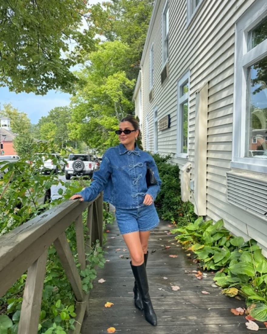 Denim Jacket and Shorts Set - Image 1