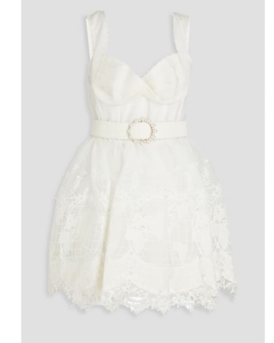 Elegant White Lace Mini Dress - Image 5