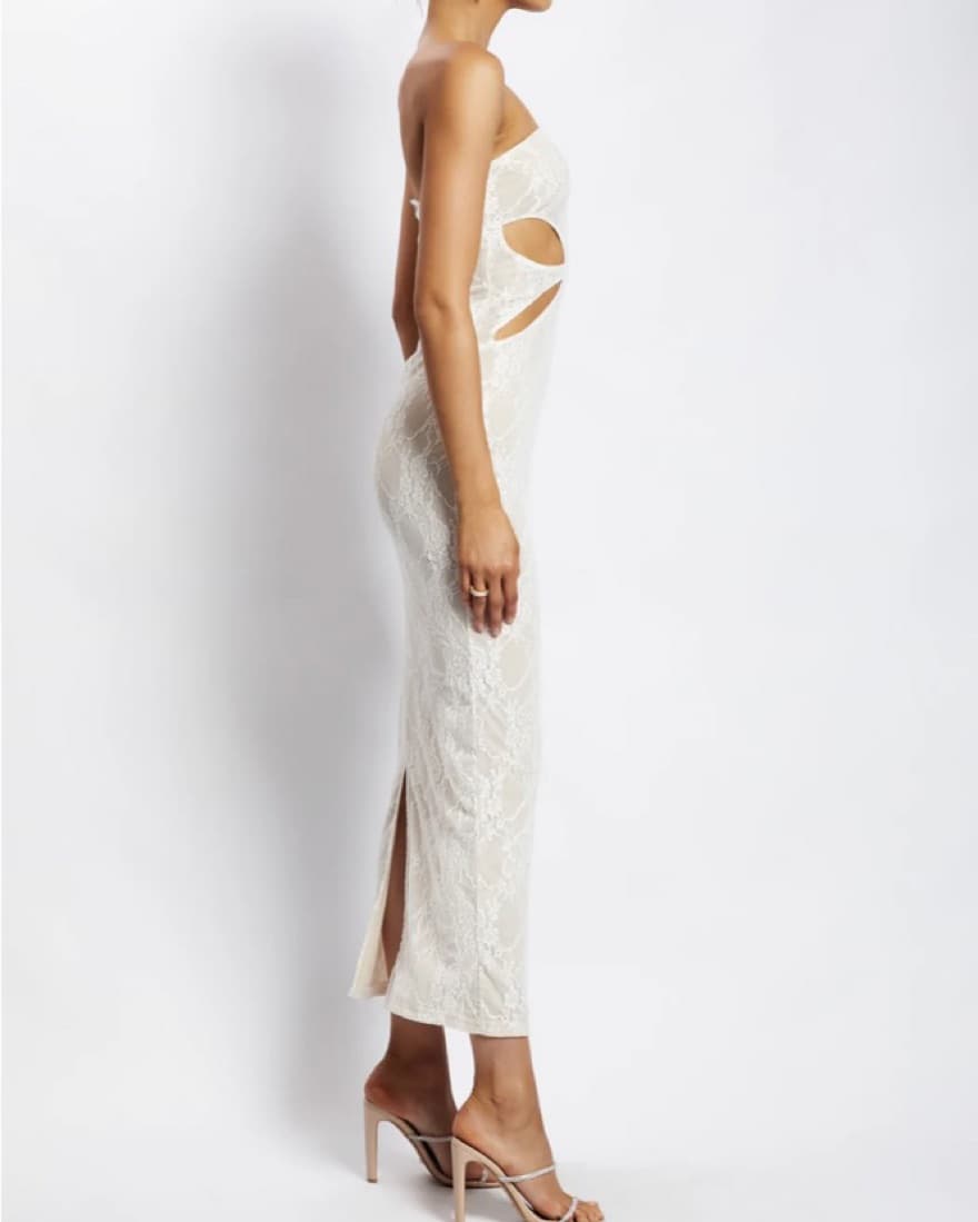 Meshki Cut Out Bandeau Maxi Dress - Nude - Image 2