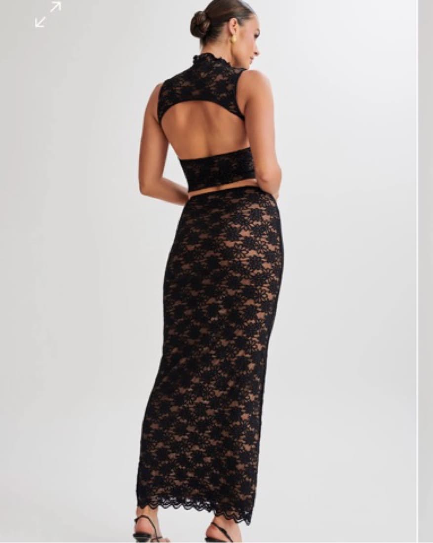 Lace Maxi Skirt & High Neck Top  - Image 2