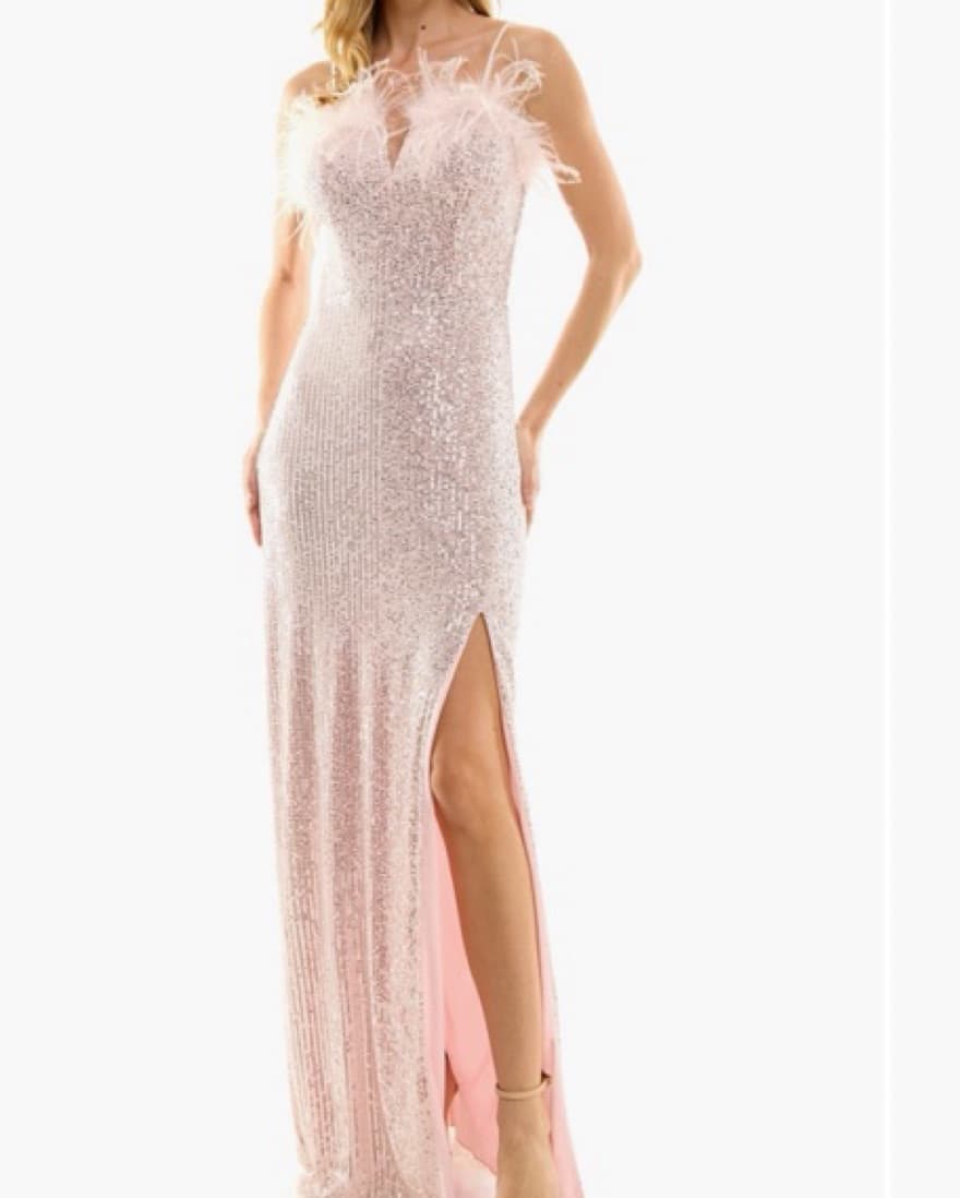 Speechless Sequin Feather Trim Dress - Image 1