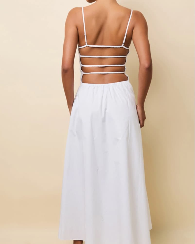 Solid & Striped White Midi Dress - Image 4