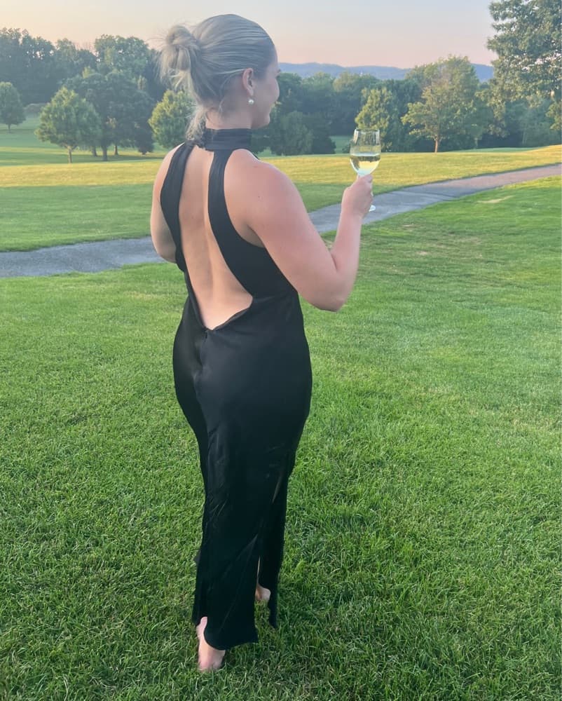Claire Satin Drape Back Maxi Dress  - Image 2