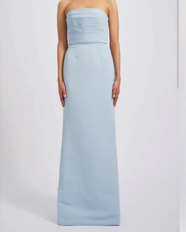 Amsale Sonia Dress Ice Blue  - Image 3