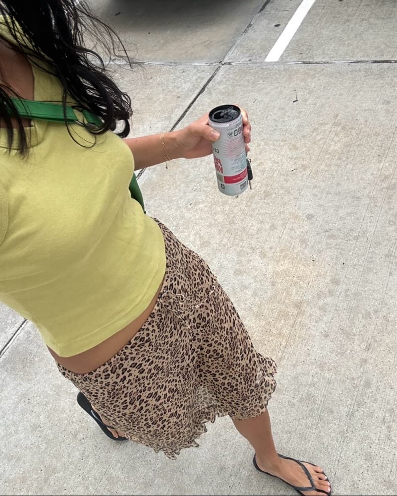 vintage silk leopard print midi skirt  - Image 1