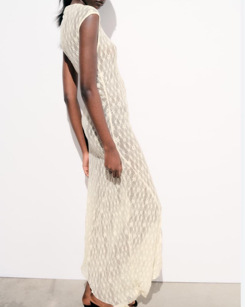 White Lace Cover Up Dress - Image 3