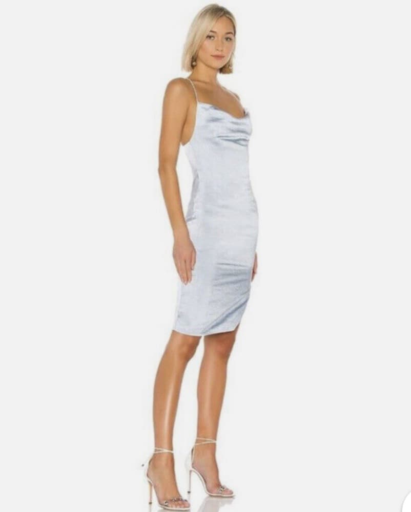 Superdown Blue Slip Dress - Image 2