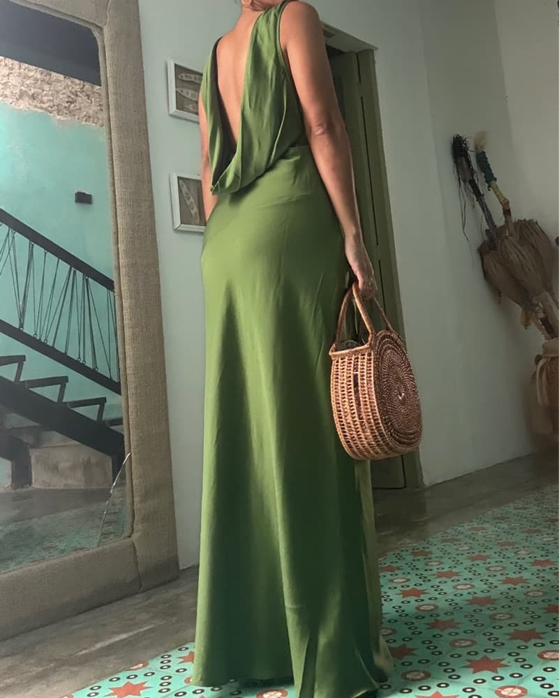 Meshki Nadia Maxi Satin Dress Open Back - Image 3