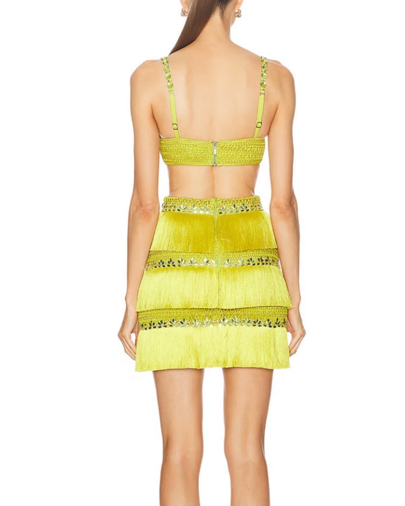 PatBo Hand Beaded Fringe Mini Dress  - Image 3