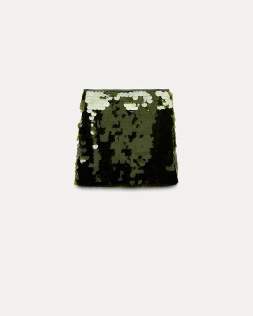 Knit Sequin Mini Skirt - Image 1