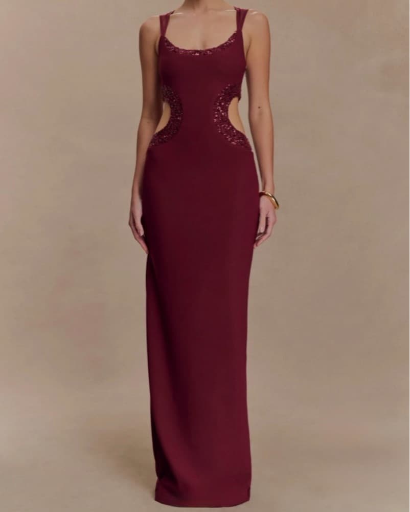 MESHKI Angelique Dress Wine - Image 1