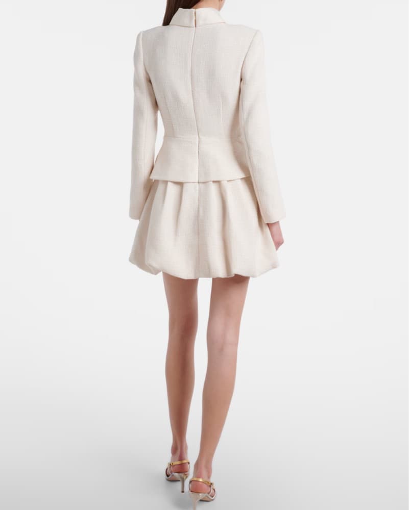 Self Portrait White Tweed Mini Dress  - Image 3