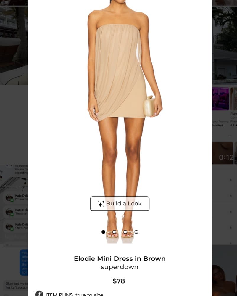 Nude Strapless Mini Dress - Image 4