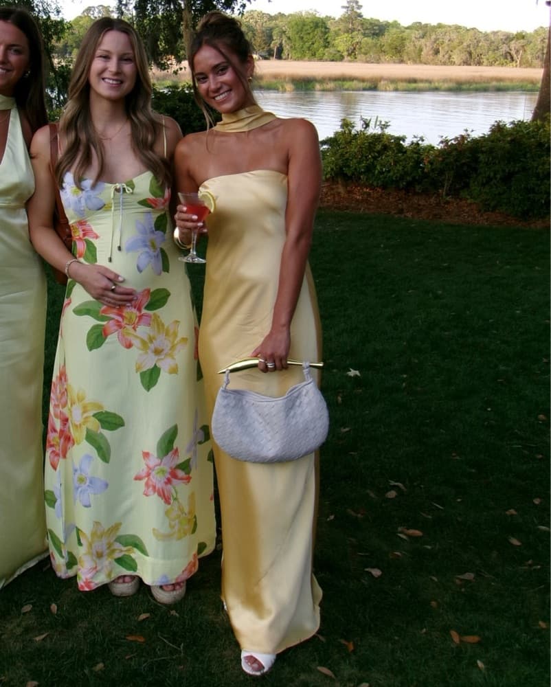 reformation oren silk dress yellow - Image 3