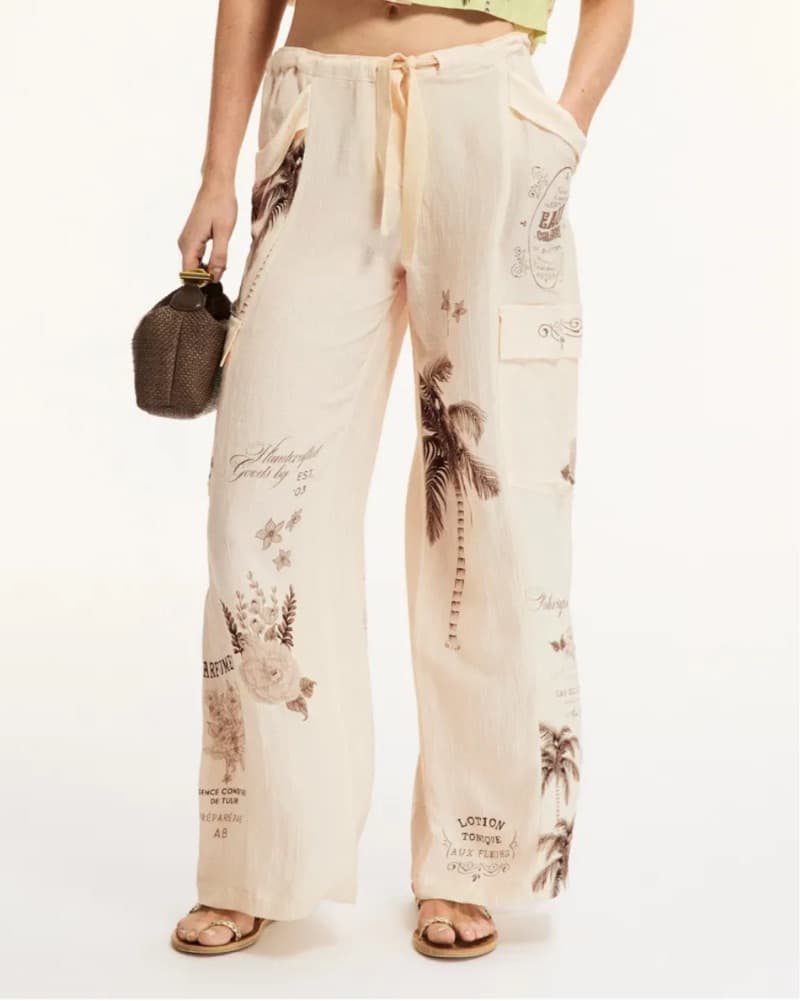 Agua Bendita Cream Palazzo Pants - Image 1