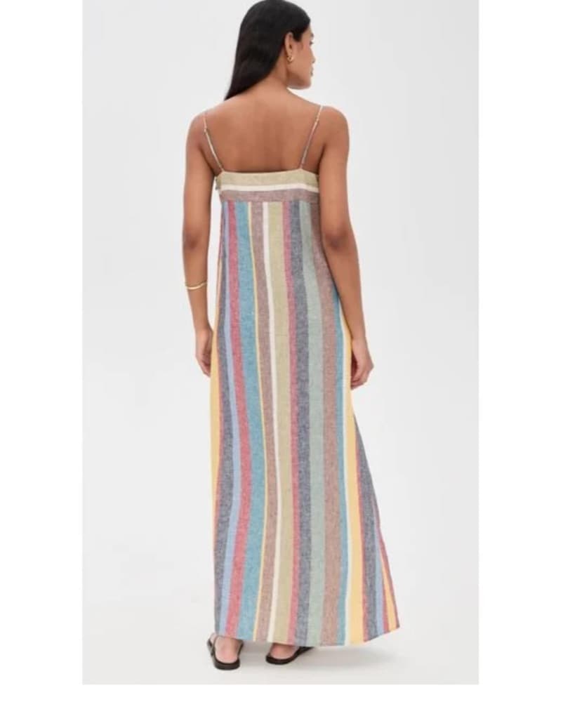 Staud Laura Linen Dress in Rainbow - Image 2