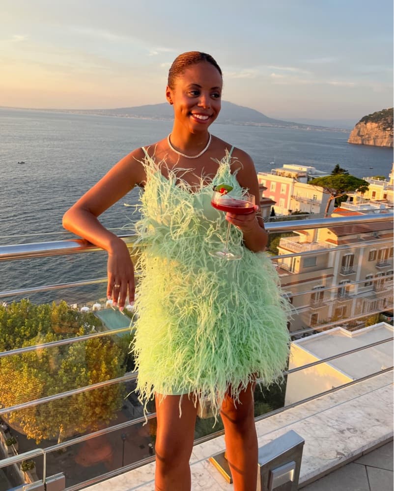Cult Gaia Green Feather Mini Dress by Cult Gaia | Pickle