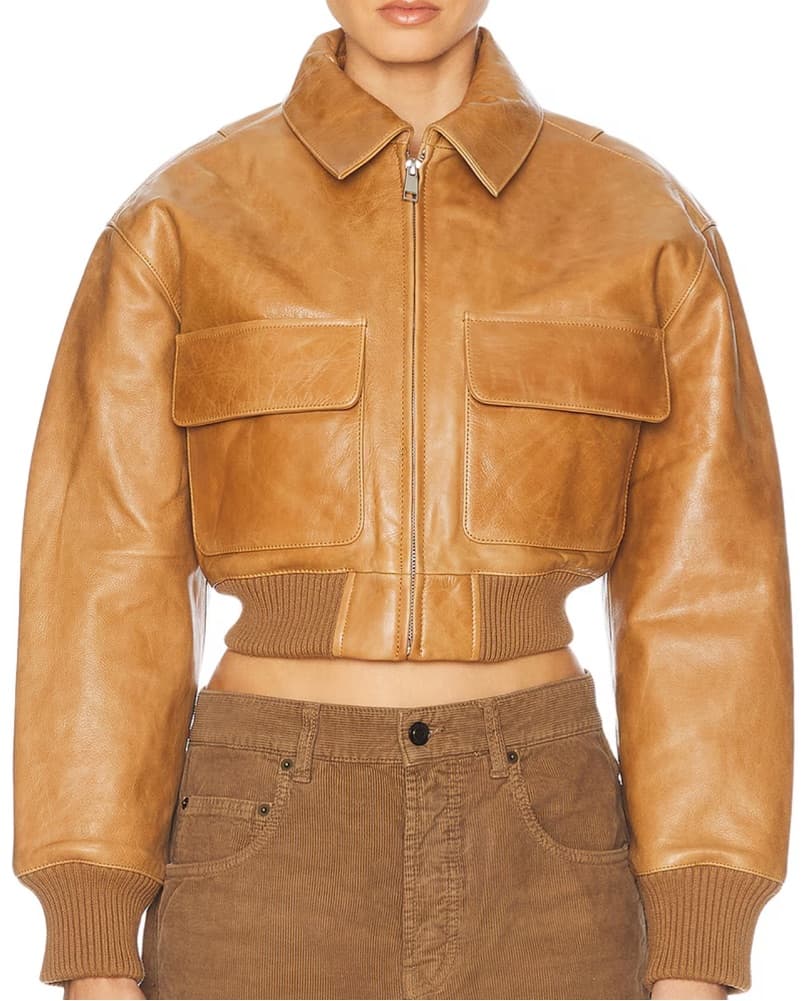 Chic Cropped Leather Jacket - Image 1