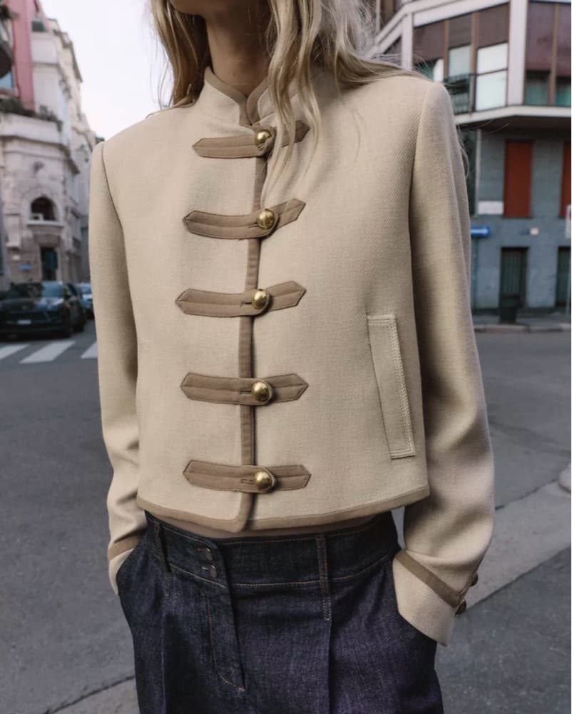 Military Style Frog Fastener Jacket - Image 2